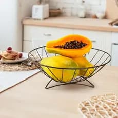 Fruteira Cesta Aramada Modelo Com Acabamento Preto