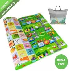 Tapete de Atividades Dupla Face Infantil Bebê Gigante Tatame Educativo Criança
