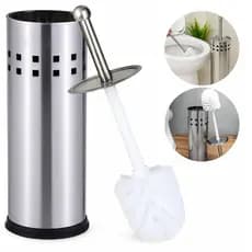 Escova Sanitária Vaso Limpeza Higienização Em Aço Inox C/ Suporte