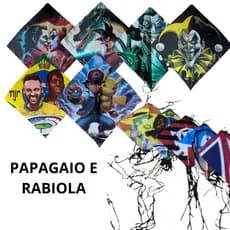 Pipa Papagaio Flechinha 35x35 Pacote Com 5, 10, 15, 20, Unidades Sortidos com rabiola