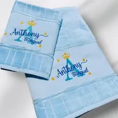 Toalha de Banho + Toalha Lavabo Personalizada Com Nome Bordada