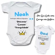 Body de Bebê Personalizado com Nome e Significado Presente Chá de Bebê Saida Maternidade
