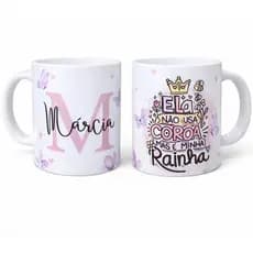 Caneca Personalizada Dia Das Mães Inicial + Nome Presente Dia Das Mães Personalizado Mãe Presente