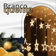 Cascata De Estrela 138Led's Branco Quente 8 Funções 3M