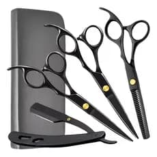 Kit 3 Tesoura Profissional Fio Laser Fio Navalha Desfiadeira