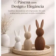 🐰 Coelho Decorativo kit  Minimalista 3D | 11cm/13cm/15cm | Enfeite de Páscoa Moderno | Kit Decoração Elegante