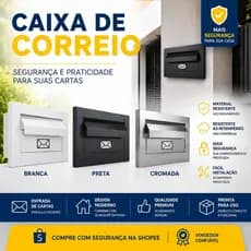 Caixa de Correio Para Muro Parede Aço Inox Embutir Reforçada Moderna