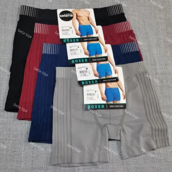 Cueca Boxer Selene Sem Costura Cintura Mais Alto Pernas Mais Compridas Contém Uma Unidade
