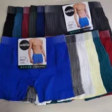 Kit De 2 Até 6 Peças De Cueca Boxer Selene Sem Costura Cintura Mais Alto Pernas Mais Compridas