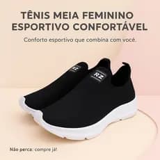 Tênis Meia Feminino unissex RZ calce fácil ortopédico Do 34 ao 44 Envio Imediato