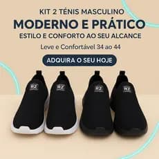 Kit 2 Pares Tênis Calce Fácil - Leve e Confortavel Para o Treino 34 ao 44  - Garanta já o Seu!