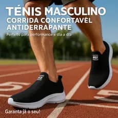 Tênis Masculino Esportivo Meia Calce Fácil Slip On Ortopédico Corrida Confortável 34 ao 44