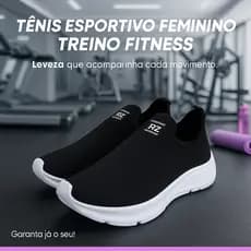Tênis Feminino Preto De Treino - Leveza que Acompanha Cada Movimento 34 ao 44 - Garanta já o Seu!