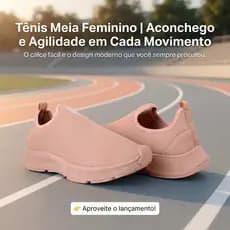 Tênis Meia Feminino Esportivo - Agilidade Em Cada Momento, Calce Fácil Do 34 ao 44 - APROVEITE JÁ!