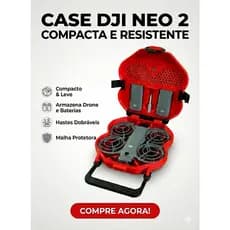 CASE RÍGIDO PARA DRONE DJI NEO 2 - Maleta de Transporte c/ Espaço para 3 Baterias e Acessórios