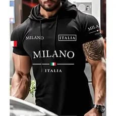 camisa camiseta capuz manga curta malha blogueiro estilo treino academia passeio