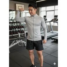 Camisa de manga longa com zíper, com proteção UV, Leve, caminhada, academia