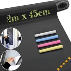 Papel De Parede Riscável Autocolante Revestimento Lousa Quadro Negro com Adesivo Preto Com Giz