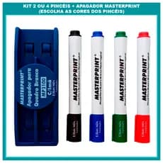 Kit Pincel Caneta Quadro Branco Lousa Recarregáveis 02 ou 04 Cores Diversas + Apagador Quadro Branco