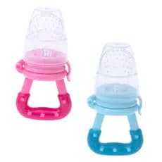 Alimentador Infantil Chupeta de Frutas Para Bebê de Silicone 6 Meses Azul Menino Rosa Menina Pimpolho