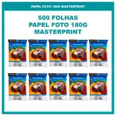 Papel Fotográfico Foto 180g A4 Artesanato Brilhante Secagem Rápida Glossy MASTERPRINT -500 Folhas
