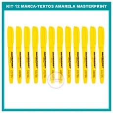 Caixa Caneta Marca Texto Amarela Amarelo Com 12 Unidades Masterprint Mp612 Material Escolar Barato