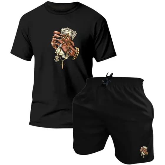 Kit Camisa e Bermuda Masculina Estampada Lançamento