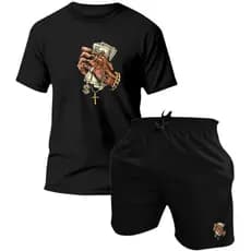Kit Camisa e Bermuda Masculina Estampada Lançamento