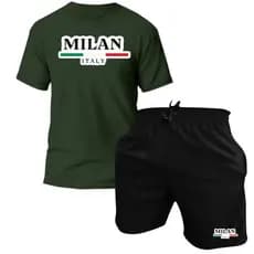 Kit Camiseta e Short Masculino Moda Praia Mauricinho Lançamento C1
