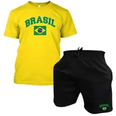 Conjunto Camisa Masculina + Short Masculino Lançamento Seleção