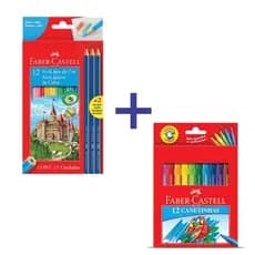 Lapis de Cor Faber 12 Cores + Canetinha Faber 12 Cores