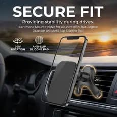 Suporte De Montagem De Telefone Para Carro Saída De Ar Com Rotação De 360 Graus E Almofada De Silicone Antiderrapante