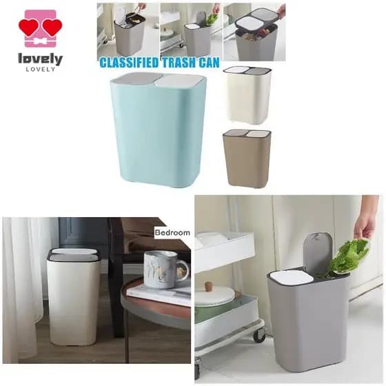 Lixeira Seca E Úmida-Caixa De Armazenamento Para Banheiro De Quarto De Mesa
