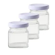 20 Mini Potes de Vidro 50ml Quadrados com Tampa para Doces Brigadeiro Geleia Lembrancinhas