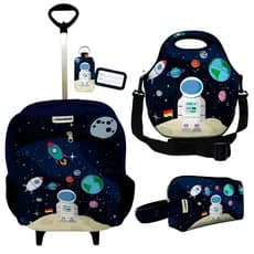 Kit Escolar Mochila com Rodinhas Lancheira Necessaire coleção 2024 2025