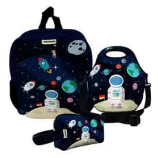 Kit Escolar Plus com Mochila Plus + Lancheira + Necessaire Plus - ISOPRENE - Astronauta