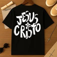Linda Camiseta Premium Algodão Infantil Masculina Estampada Jesus Cristo 305 Cristã Religiosa Igreja Passeio Presente An