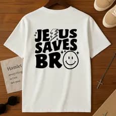 Linda Camiseta Premium Infantil Algodão Estampada Jesus Saves Bro 308 Presente Passeio Dia Das Crianças Lazer Aniversári