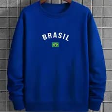 Moletom Casual BRASIL B  Blusa unissex Frio Inverno Envio Imediato