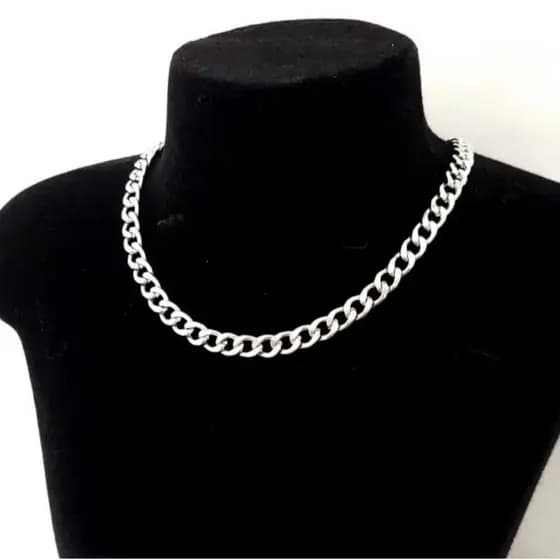 Gargantilha Choker Masculino Em Aço Inox Antialérgico elo aberto