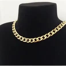 Gargantilha Colar Masculino Elo Aberto Banhado A Ouro