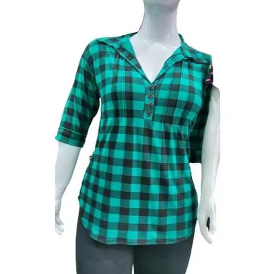 Blusa Manga 3/4 Xadrez Festas Junina Plus Size