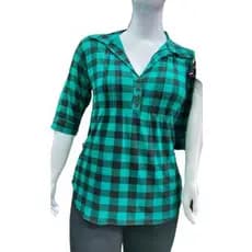 Blusa Manga 3/4 Xadrez Festas Junina Plus Size