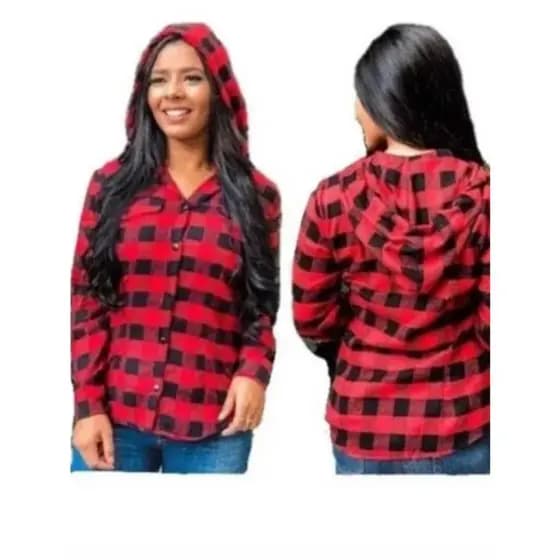 Blusa Xadrez Capuz Flanelada Festa Junina Eventos