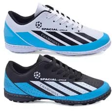 Chuteira Society Grama Sintética Costurada Profissional Promoção Kit 2 Pares