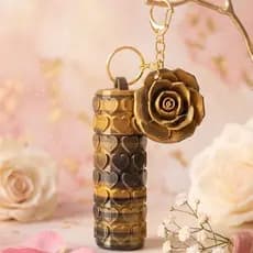Chaveiro Porta Batom E Perfume Sólido Floral | Kit Retoque De Bolsa Luxo