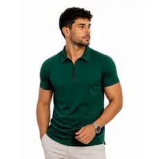 Polo Masculina Ziper  Dry Fit Academia Camiseta Treino Fitness Casual