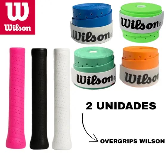Kit 2Un Overgrips Wilson Perfurado Colorido - Grip Para Raquete Tennis, Beach Tênis, Padel