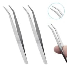 Pinça Curva Aço Inox Nail e Lash Desinger de 10cm