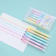 Kit com 6 marca textos apagáveis cores pastéis